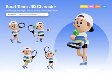 Deportes Tenis 3D Illustration Pack