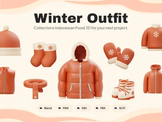 Tenue de Noël d'hiver Pack 3D Icon