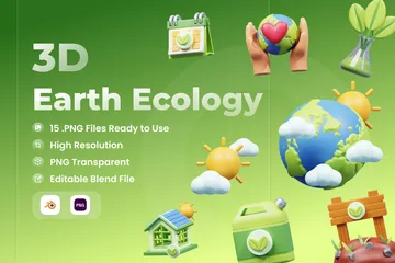 Écologie de la Terre Pack 3D Icon