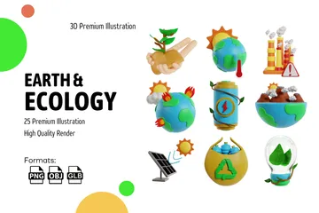 Terre et écologie Pack 3D Icon