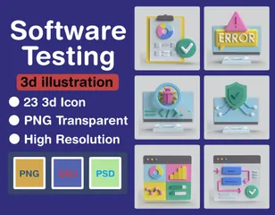 Teste de software Pacote de Icon 3D