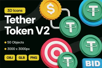 Tether Crypto Token V2 3D Icon Pack