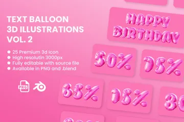 Text Balloon 3D Illustration Pack