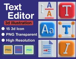 Text Editor 3D Icon Pack
