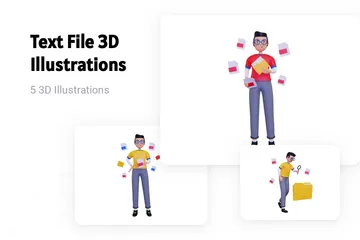 Text File 3D Illustration Pack