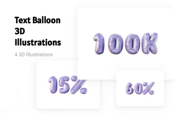 Textballon 3D Illustration Pack