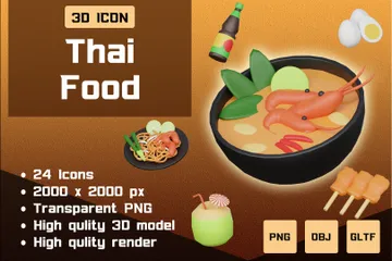 Thai Food 3D Icon Pack