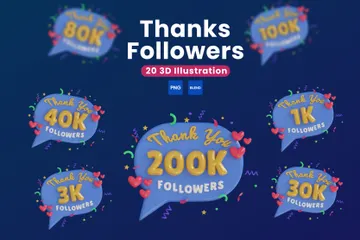 Thank You Followers 3D Icon Pack