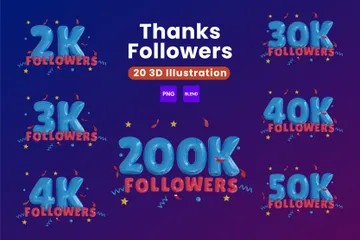 Thanks Followers 3D  Pack
