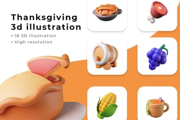 Thanksgiving 3D Illustration Pack