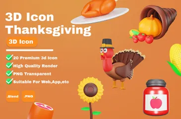 Thanksgiving 3D Icon Pack