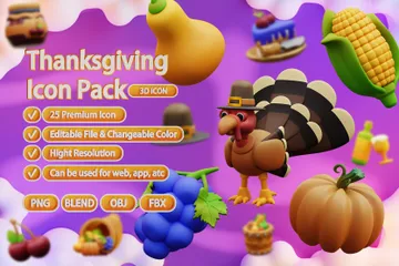 Thanksgiving 3D Icon Pack