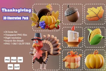 Thanksgiving 3D Icon Pack