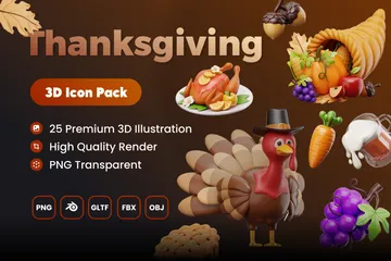 Thanksgiving 3D Icon Pack