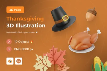 Thanksgiving 3D Illustration Pack