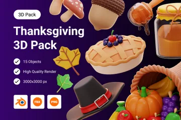 Thanksgiving & Autumn 3D Icon Pack