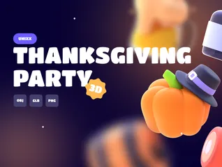 Thanksgiving Party 3D Icon Pack