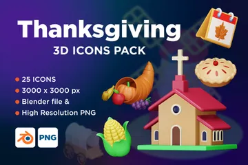 Thanksgiving Vol-1 3D Icon Pack
