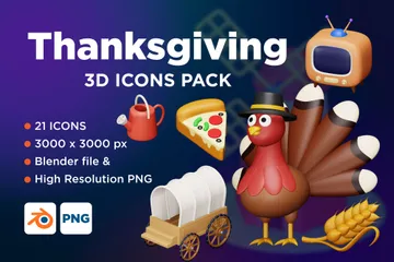 Thanksgiving Vol-3 3D Icon Pack