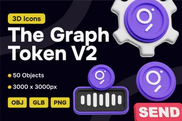 The Graph Crypto Token V2 3D Icon Pack