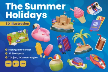 The Summer Holidays 3D Icon Pack