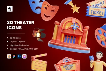 Theater 3D Icon Pack