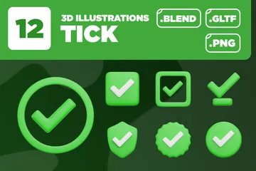 Tick Ver. 02 3D Icon Pack