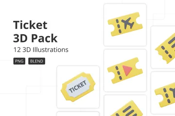Ticket 3D Icon Pack