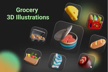 Tienda de comestibles Paquete de Illustration 3D