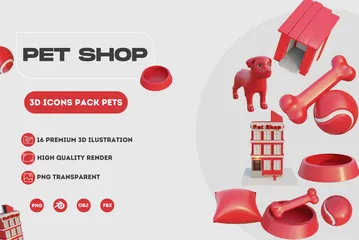 La tienda de animales Paquete de Icon 3D