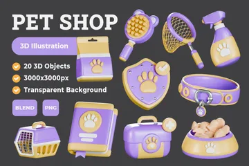 La tienda de animales Paquete de Icon 3D