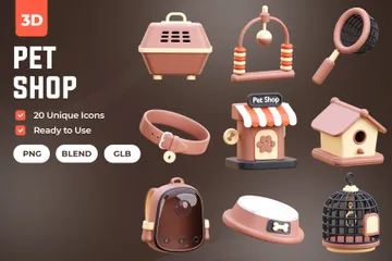 La tienda de animales Paquete de Icon 3D