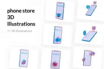 Tienda de teléfonos Paquete de Illustration 3D