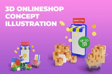 Tienda online Paquete de Illustration 3D