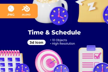 時間とスケジュール 3D Iconパック
