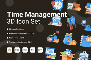 Time Management 3D Icon Pack