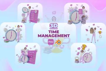 TIME MANAGEMENT 3D Illustration Pack