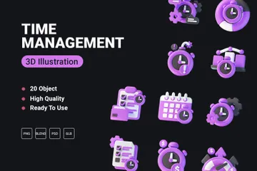 Time Management 3D Icon Pack