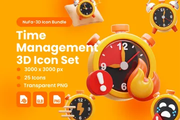 TIME MANAGEMENT 3D Icon Pack