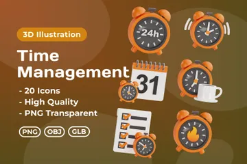 Time Management 3D Icon Pack