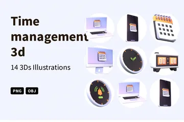 Time Management 3D Icon Pack