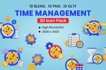 Time Management 3D Icon Pack