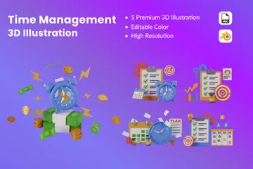 Time Management 3D Illustration Pack