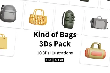 Tipos de bolsas Pacote de Icon 3D