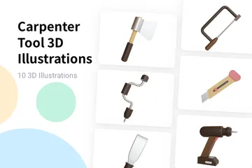 Tischlerwerkzeug 3D Illustration Pack