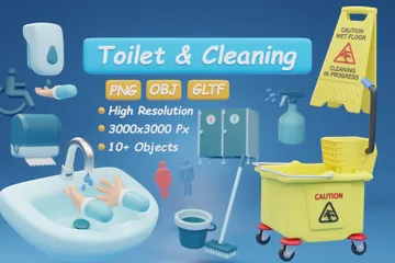 Toilet & Cleanings 3D Icon Pack