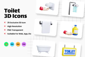 Toilette 3D Icon Pack