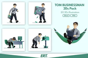 Tom homme d'affaires Pack 3D Illustration