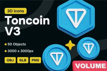 Ton Coin V3 3D Icon Pack