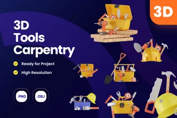 Tools Carpentry 3D Icon Pack